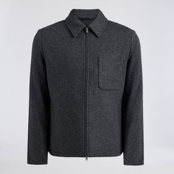 Alternative image of LTD RELEASE DOUBLE FACED MERINO WOOL CASHMERE SHIRT JACKET in CHARCOAL MELANGE