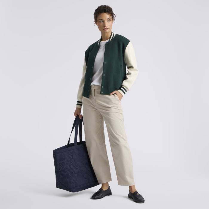 Alternative image of LTD RELEASE OVERSIZED WOOL CASHMERE VARSITY JACKET in Pine