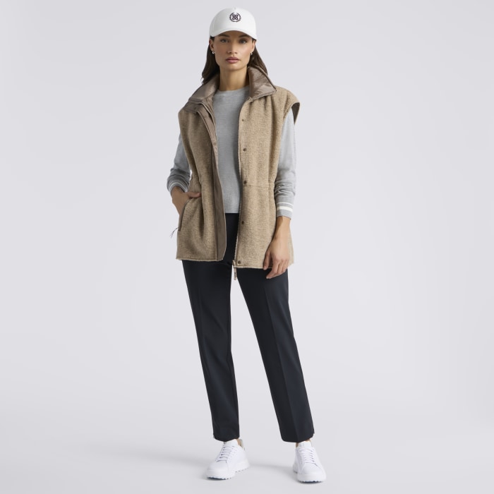 Alternative image of REVERSIBLE FLEECE & NYLON HYBRID VEST in MOCHA MELANGE / MOCHA
