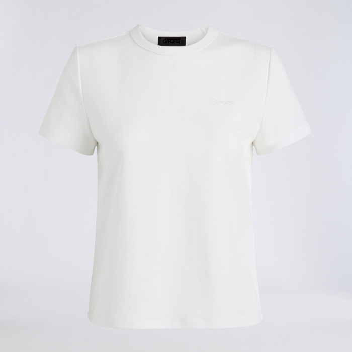 G/FORE EMBROIDERED COTTON TEE in Snow