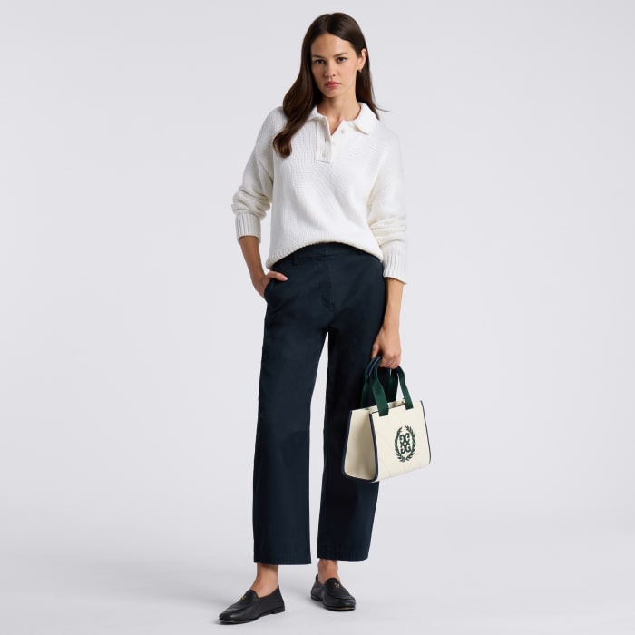 Alternative image of LTD RELEASE STRETCH COTTON GABARDINE BARREL LEG TROUSER in Onyx