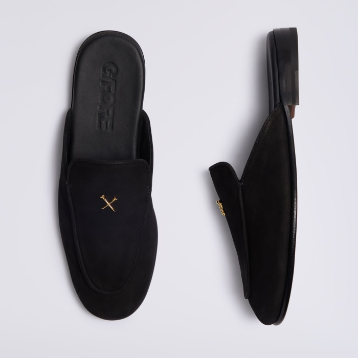 WOMEN'S LTD RELEASE METAL TEES LEATHER FLEX MULE in Onyx