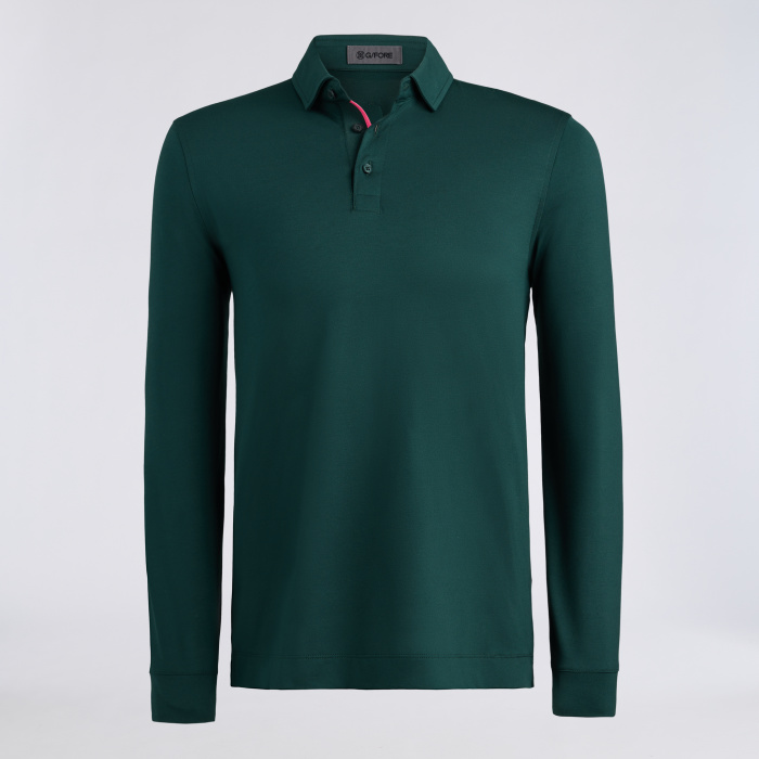 ALL PLAY STRETCH KNIT LONG SLEEVE POLO in Pine