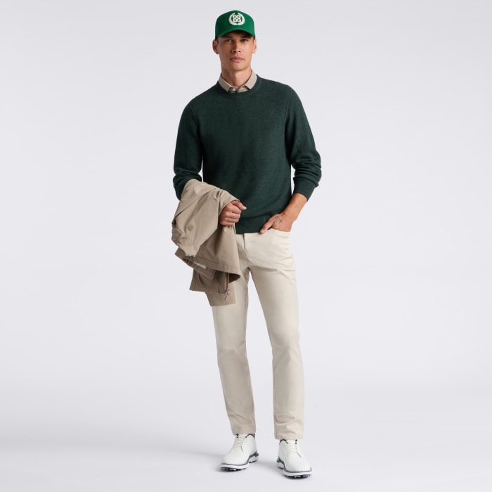 Alternative image of THE CLUB MERINO WOOL CREWNECK SWEATER in Pine