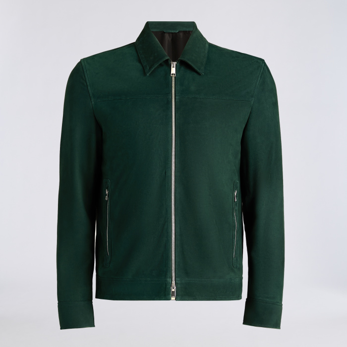 CRUISE SUEDE BOMBER JACKET in Pine
