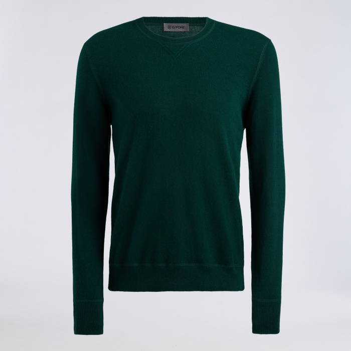 CASHMERE CREWNECK SWEATER in CYPRESS GREEN