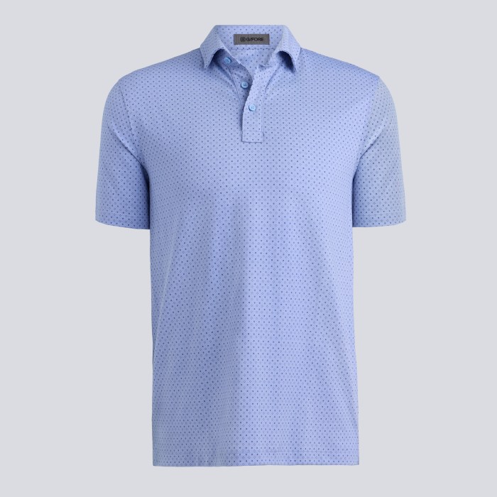 ALL PLAY FOULARD GEO STRETCH KNIT POLO in WILLOW / HAZE