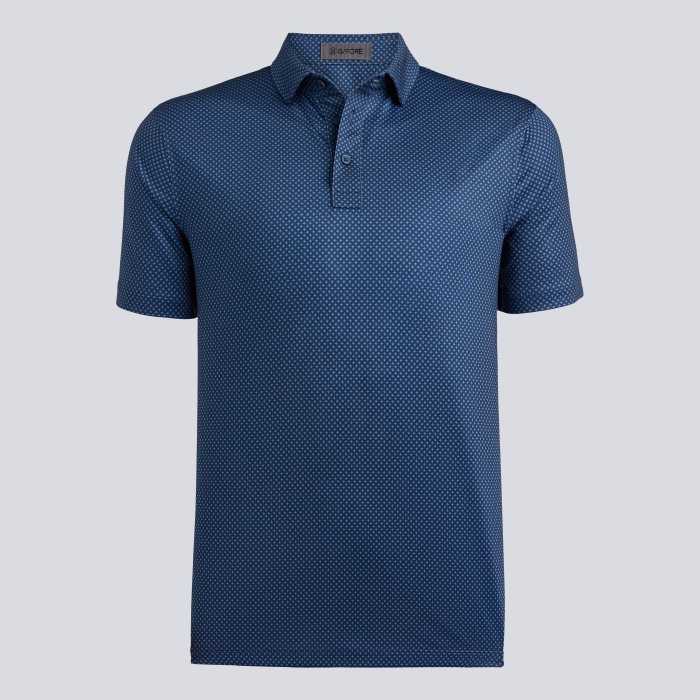 DIAMOND GEO TECH JERSEY POLO in TWILIGHT / CERULEAN