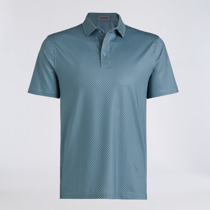 MOD GEO TECH JERSEY POLO in SEA FOAM / TWILIGHT