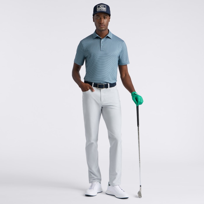 Alternative image of MOD GEO TECH JERSEY POLO in SEA FOAM / TWILIGHT