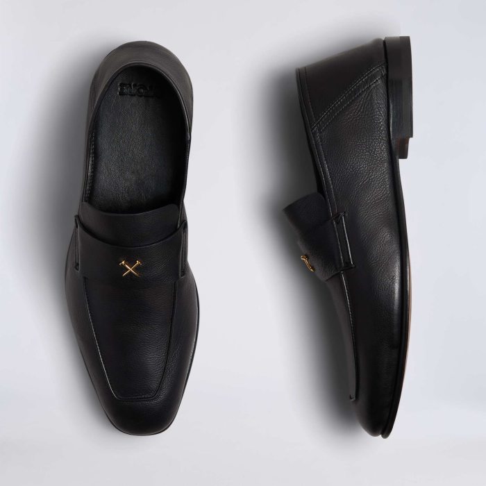 MEN'S METAL TEES LEATHER FLEX LOAFER in Onyx