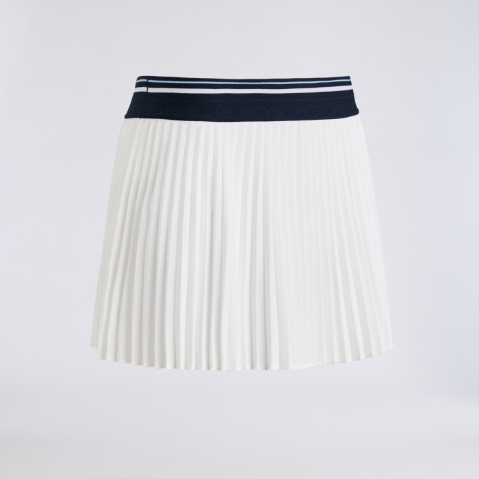 MICROPLEAT STRETCH WOVEN HIGHWAISTED SKORT in Snow