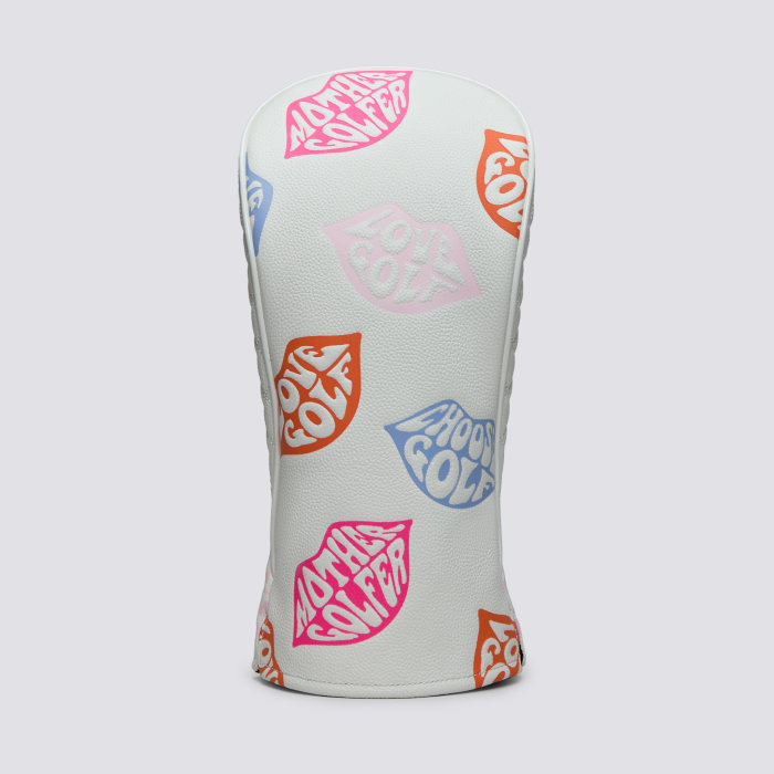 EMBOSSED LOVE G LEATHER DRIVER HEADCOVER in Snow