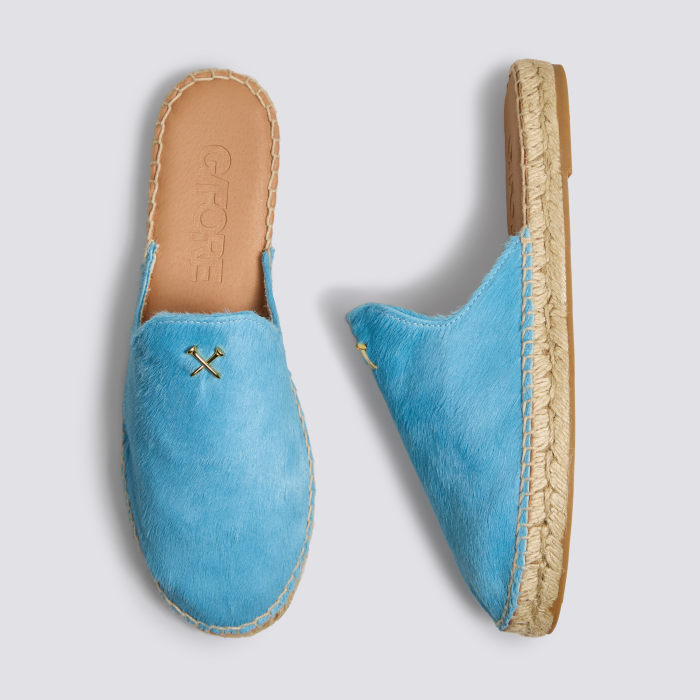 WOMEN'S METAL TEES PONY HAIR ESPADRILLE in CENOTE