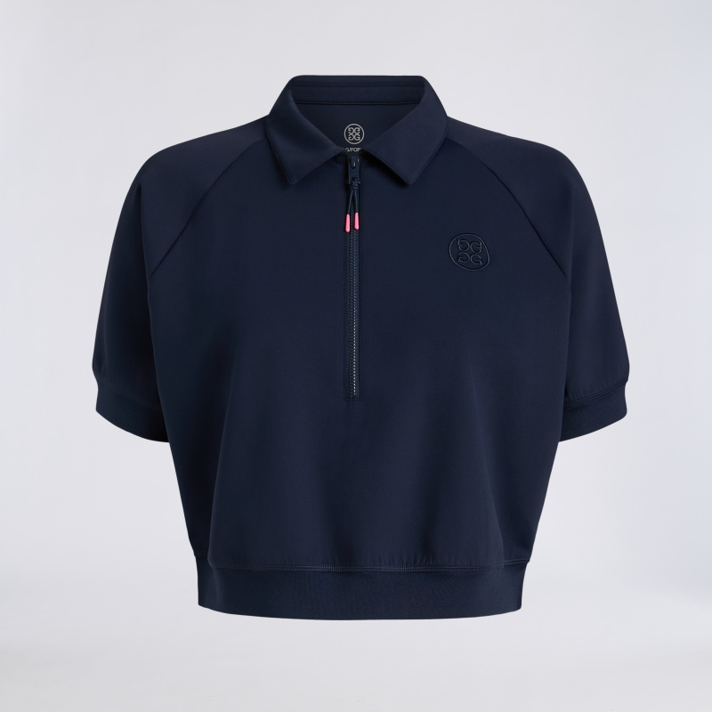 CROPPED STRETCH SCUBA 1/2 ZIP POLO | WOMEN'S POLO SHIRTS | G/FORE