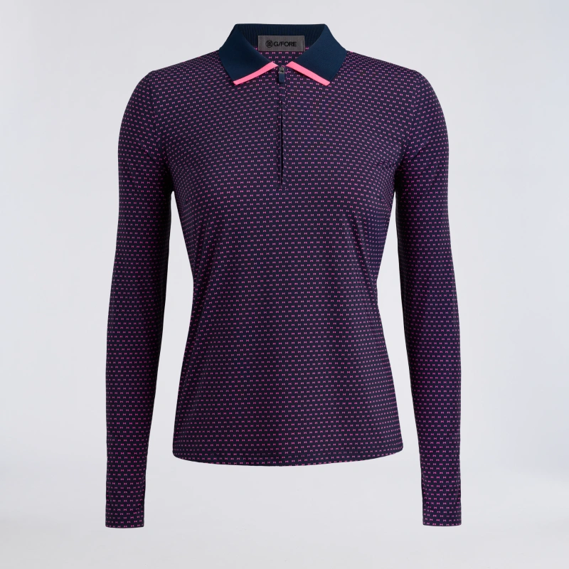 GEO 2 SILKY TECH NYLON LONG SLEEVE 1/4 ZIP POLO | WOMEN'S POLOS