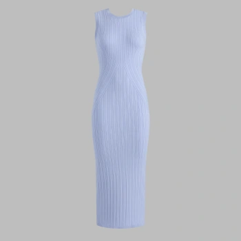 REFINED KNIT SLEEVELESS DRESS in Willow