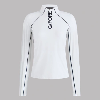 CONTRAST MESH SILKY TECH NYLON 1/4 ZIP PULLOVER in Snow