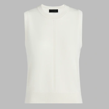 LTD RELEASE COOLING COTTON SLEEVELESS SWEATER in CHALK WHITE