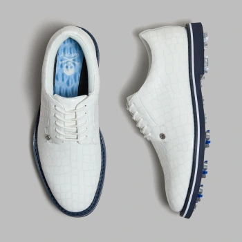 MEN'S LTD RELEASE GALLIVANTER G/LOCK CROC-EMBOSSED LEATHER DERBY GOLF SHOE in Snow