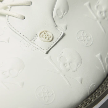 Alternative image of MEN'S GALLIVANTER EMBOSSED SKULL & TEES LEATHER GOLF SHOE in Snow / Charcoal