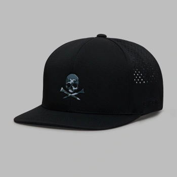 SKULL & TEES PERFORATED DELTA HAT in Onyx