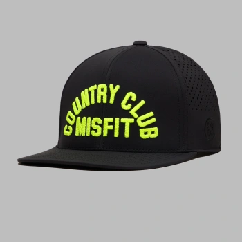 LTD RELEASE COUNTRY CLUB MISFIT PERFORATED DELTA HAT in ONYX / ELECTRIC
