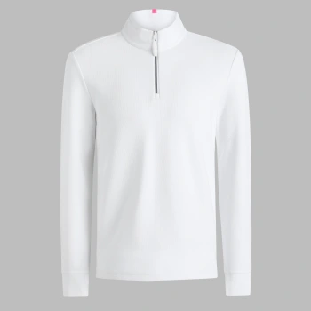 WAFFLE KNIT QUARTER ZIP in Snow