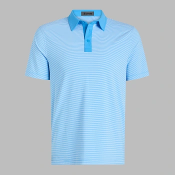 FEEDER STRIPE FINE TECH JERSEY POLO in Azul