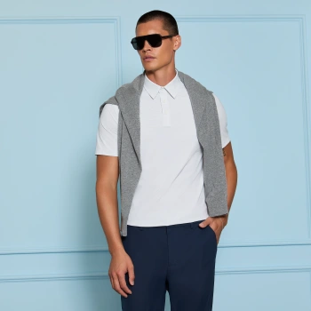 FINE STRETCH JACQUARD POLO in Twilight