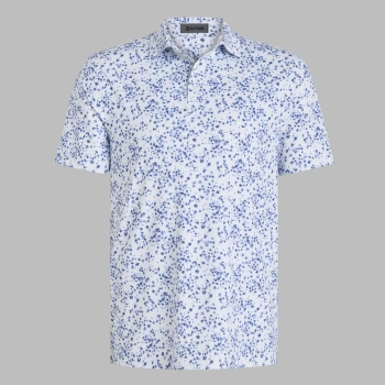 SCATTERED DITZY TECH JERSEY POLO in Snow / Twilight