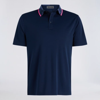 CAMO COLLAR PERFORMANCE PIQU&Eacute; POLO in Twilight