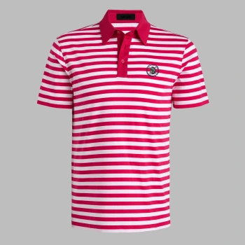 LTD RELEASE 2026 U.S. OPEN BRETON STRIPE COTTON POLO in FRAMBOISE / SNOW