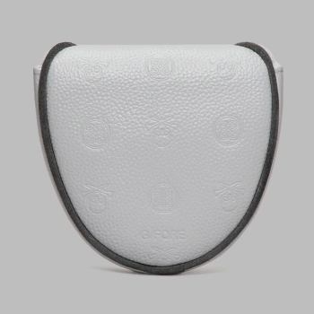 EMBOSSED SKULL & TEES LEATHER MALLET HEADCOVER in NIMBUS / CHARCOAL