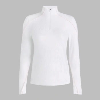 SUN SHIELD SILKY TECH NYLON QUARTER ZIP PULLOVER in Snow / Blush