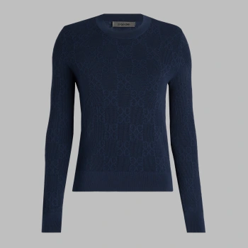 POINTELLE G CREWNECK SWEATER in Twilight