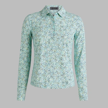 Alternative image of FIREWORKS SILKY TECH NYLON LONG SLEEVE POLO in CENOTE