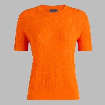 Alternative image of POINTELLE G SHORT SLEEVE SWEATER in SHOCKING ORANGE