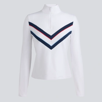 CHEVRON TECH JERSEY 1/4 ZIP PULLOVER in Snow