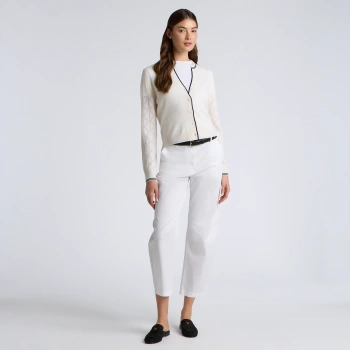 Alternative image of POINTELLE FINE WOOL CARDIGAN in CHALK WHITE