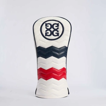 QUILTED LEATHER DRIVER HEADCOVER in RWB