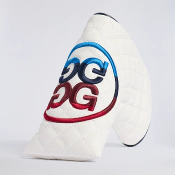 STRIPED CIRCLE G'S LEATHER BLADE HEADCOVER in SNOW / MULTI
