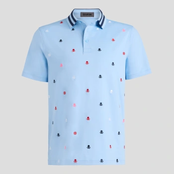 EMBROIDERED TECH JERSEY POLO in BAJA