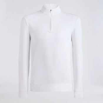 BRUSHED BACK TECH TERRY 1/4 ZIP PULLOVER in Snow