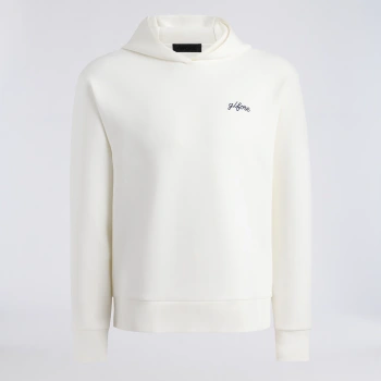 FORE CORNERS COTTON BLEND SCUBA HOODIE in CHALK WHITE