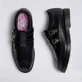WOMEN'S LTD RELEASE GALLIVANTER LEATHER MONK STRAP LUXE SOLE GOLF SHOE in Onyx