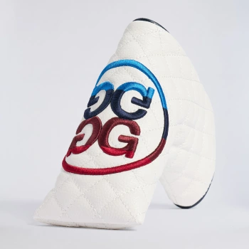 STRIPED CIRCLE G'S LEATHER BLADE HEADCOVER in SNOW / MULTI