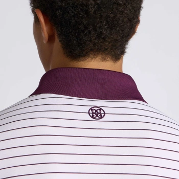 Alternative image of HERRINGBONE STRIPE TECH JERSEY POLO in BLUSH / DARK PLUM
