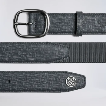 MEN'S CIRCLE G'S WEBBED BELT in Charcoal