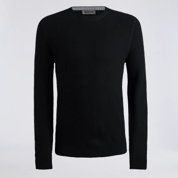 THE CLUB MERINO WOOL CREWNECK SWEATER in Onyx